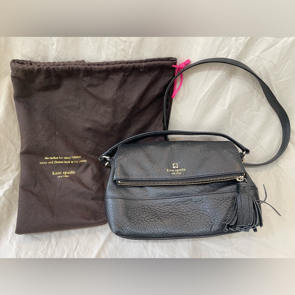 Kate Spade bag, black, pebbled leather